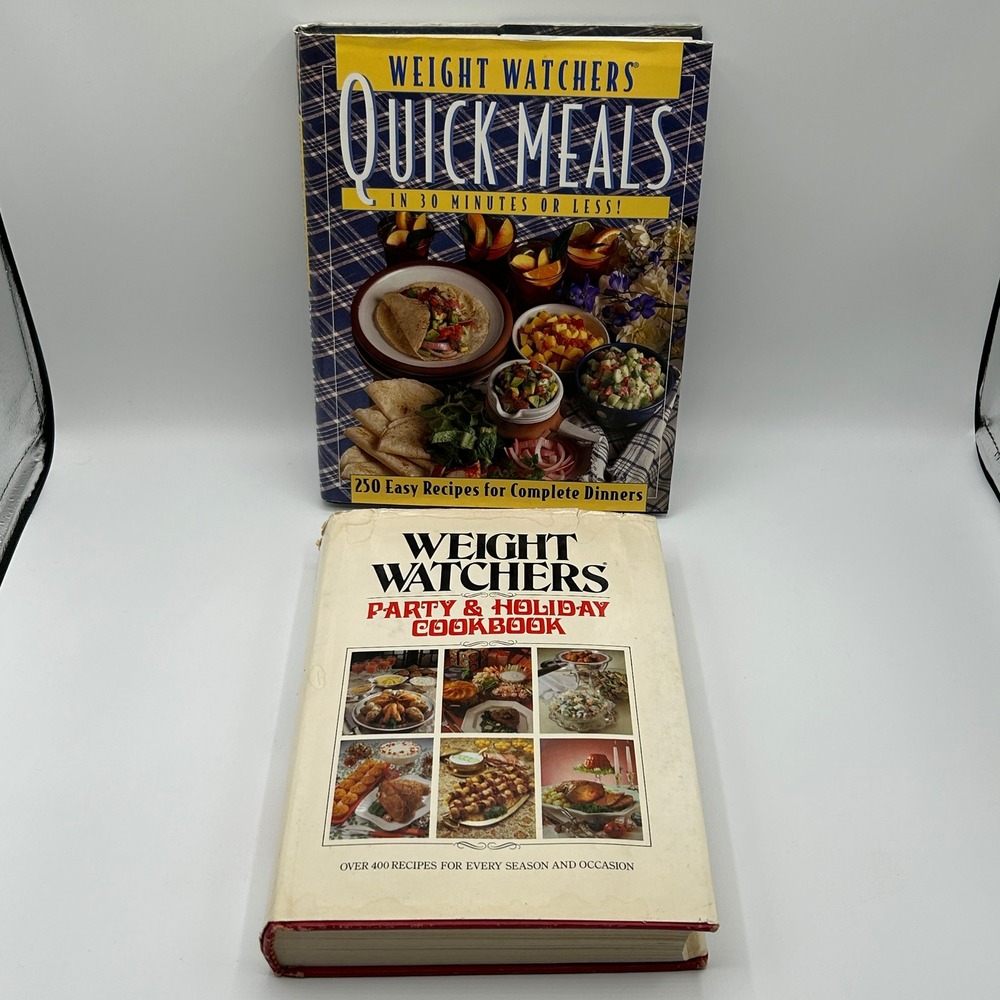 Weight Watchers‎ Lot 2 Quick Meals Party Holiday Cookbooks Hardcover Illustrated